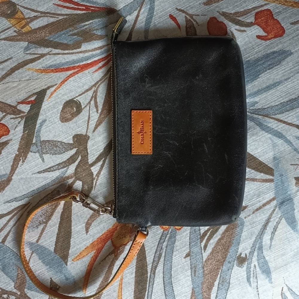 Cole Haan Black and Tan Wristlet